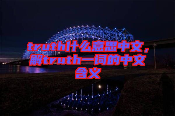 truth什么意思中文，解truth一詞的中文含義