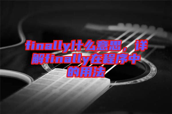 finally什么意思，詳解finally在程序中的用法