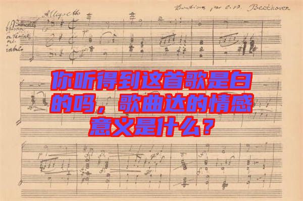 你聽得到這首歌是白的嗎，歌曲達(dá)的情感意義是什么？