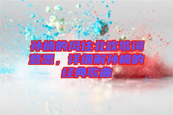 孫楠的風(fēng)往北吹歌詞意思，詳細解孫楠的經(jīng)典歌曲