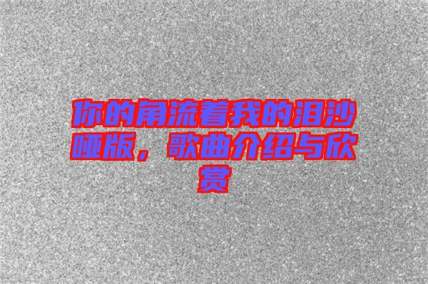 你的角流著我的淚沙啞版，歌曲介紹與欣賞