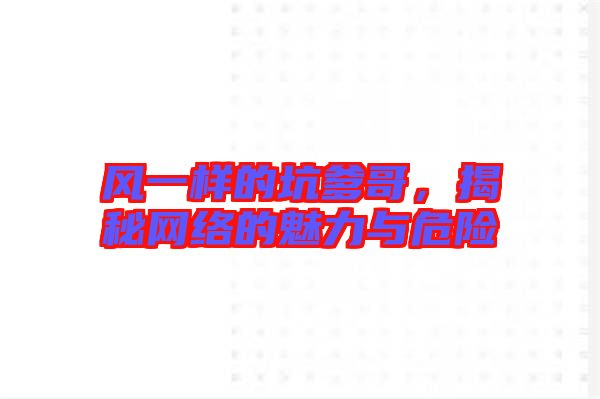 風(fēng)一樣的坑爹哥，揭秘網(wǎng)絡(luò)的魅力與危險