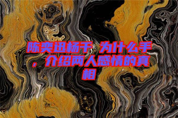 陳奕迅楊千嬅為什么手，介紹兩人感情的真相