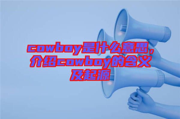 cowboy是什么意思，介紹cowboy的含義及起源